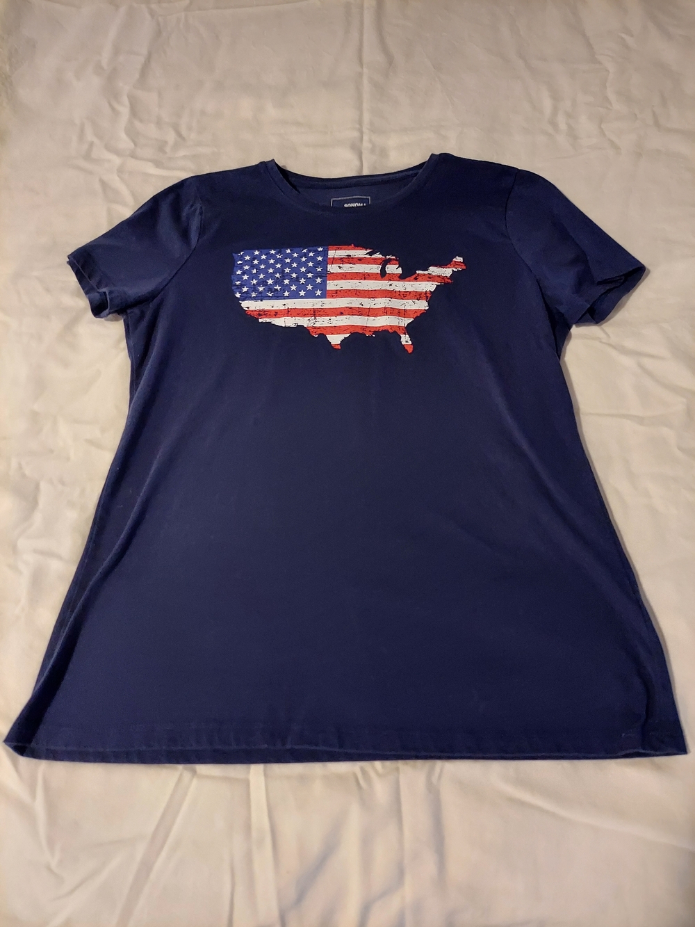 Sonoma Navy Graphic Tee with Flag Map Design